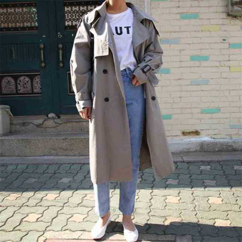 Women Fashion Trench Coat Spring Autumn Double-breasted Long Coats Ladies Turn Down Collar Khaki Korean Windbreaker 210525
Women Fashion Trench Coat Spring Autumn Double-breasted Long Coats Ladies Turn Down Collar Khaki Korean Windbreaker 210525