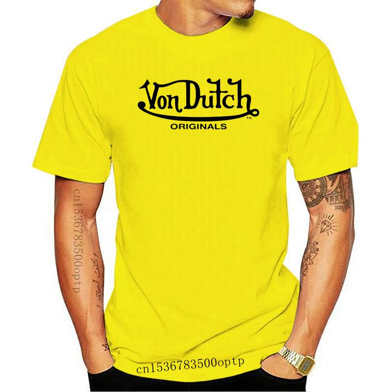 Von Dutch originals Logo White T-shirt for Men Size S-3X, White;black