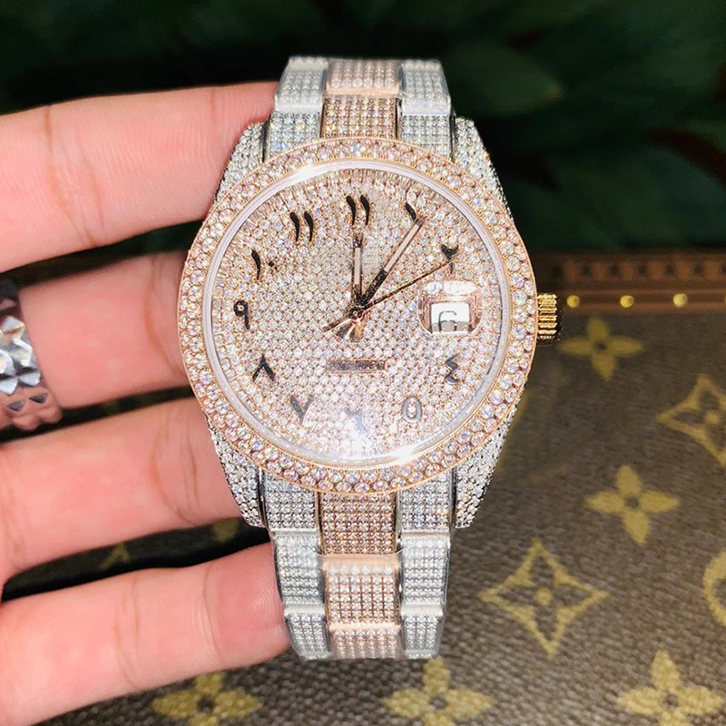 Fashion Top Full Diamond Mens Watch 41mm Sapphire Automatic Mechanical Watches Fully Studded With Diamonds Business Waterproof WristWatch Mo, Slivery;brown
Fashion Top Full Diamond Mens Watch 41mm Sapphire Automatic Mechanical Watches Fully Studded With Diamonds Business Waterproof WristWatch Mo, Slivery;brown