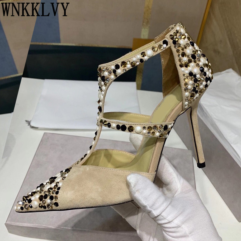 Sexy Pointed Toe Thin High Heel Pumps Women Kid Suede Shallow Mouth Pearl Rhinestone Decor Sandals Runway Party Wedding Shoes 210331, Black;white
Sexy Pointed Toe Thin High Heel Pumps Women Kid Suede Shallow Mouth Pearl Rhinestone Decor Sandals Runway Party Wedding Shoes 210331, Black;white