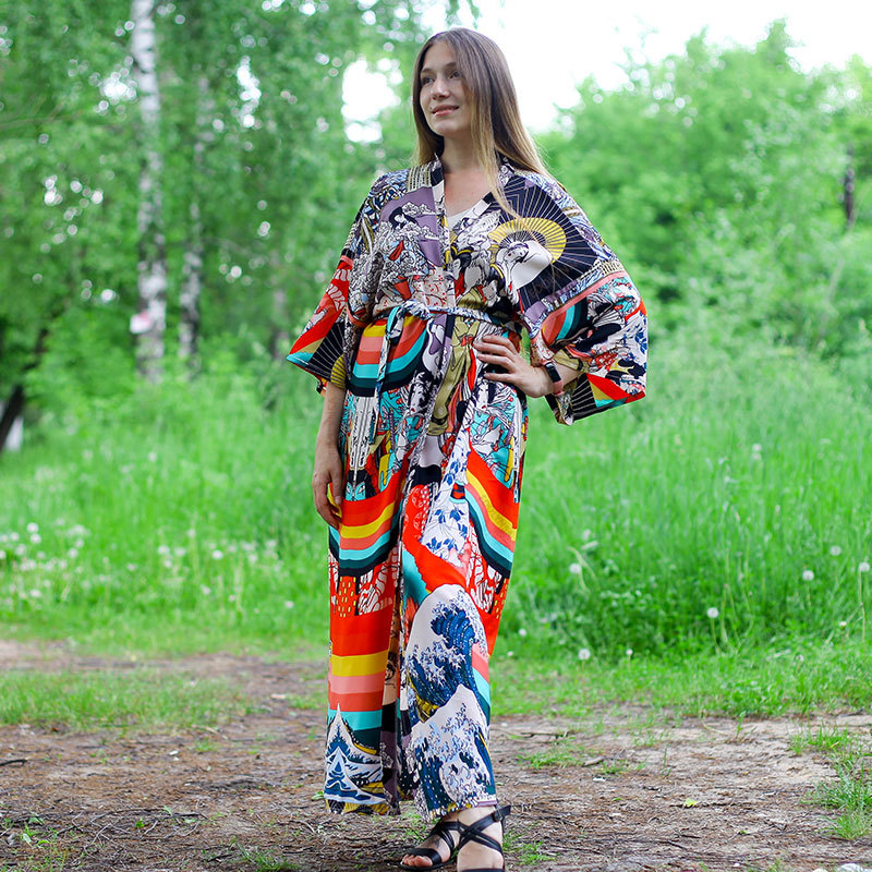 Quick-drying Cover-ups Bikini Wrap Dress Bohemian Printed Cotton Tunic Women Plus Size Beach Wear Swim Suit Cover Up Q967 210420