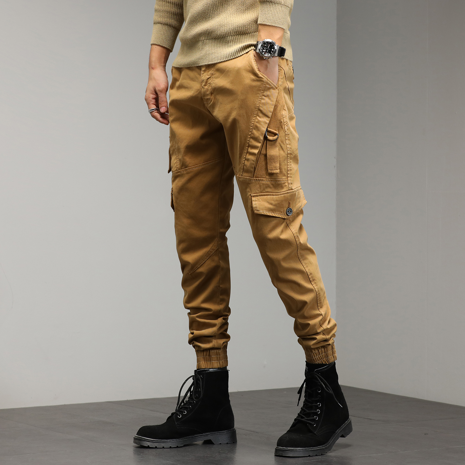 New Tactical Pants Men Multiple Pockets Tacitical Trousers Men Slim Fit Cargo Pants Fashion Solid Joggers 29-38