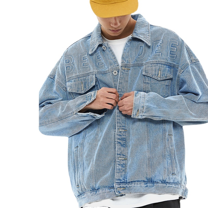 men's jackets spring and autumn new washed denim three-dimensional letter steel seal loose two-color 1kc6, Black;brown
men's jackets spring and autumn new washed denim three-dimensional letter steel seal loose two-color 1kc6, Black;brown