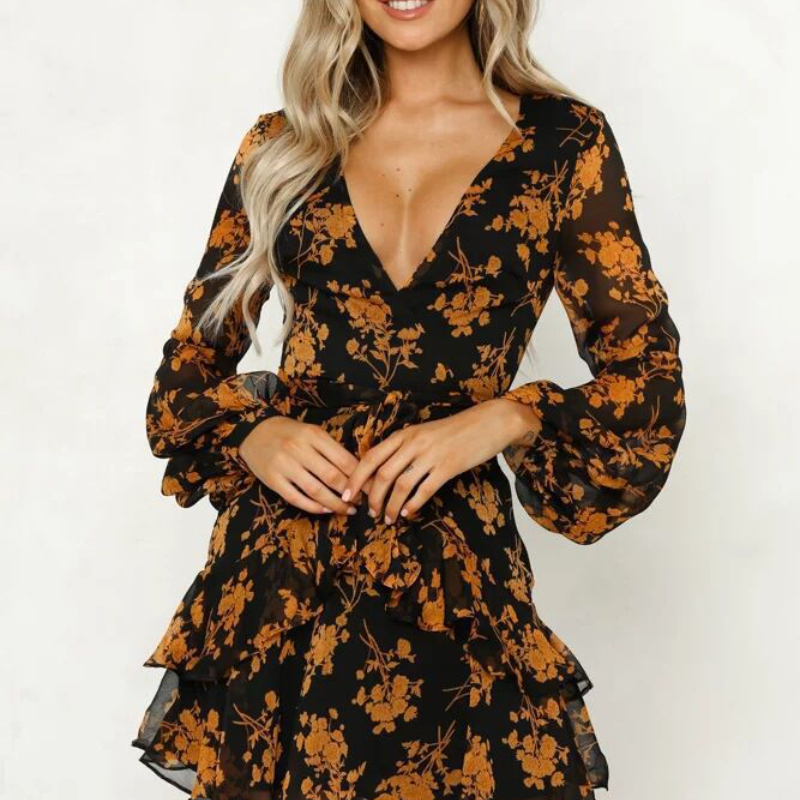 Women Fashion Elegant Sexy Casual Summer Short Sleeve Ruffles Floral Print Mini Dress V-neck Floral Print Mini Dress, Blue
Women Fashion Elegant Sexy Casual Summer Short Sleeve Ruffles Floral Print Mini Dress V-neck Floral Print Mini Dress, Blue