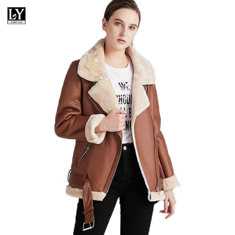 LY VAREY LIN Winter Female Fur Leather Jacket Lambs Wool Collar Zipper Women Thick Faux Sheepskin Coat 210526, Pmyt-brown
LY VAREY LIN Winter Female Fur Leather Jacket Lambs Wool Collar Zipper Women Thick Faux Sheepskin Coat 210526, Pmyt-brown