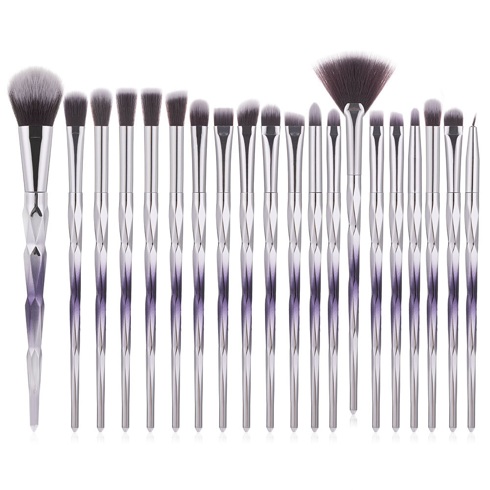 Makeup Brush Set 20pcs diamond gradient beauty tools to be used for Powder Eye Shadow Foundation Blend Blush Lip Brush Eyes Eyeliner Eyelash Eyebrow b