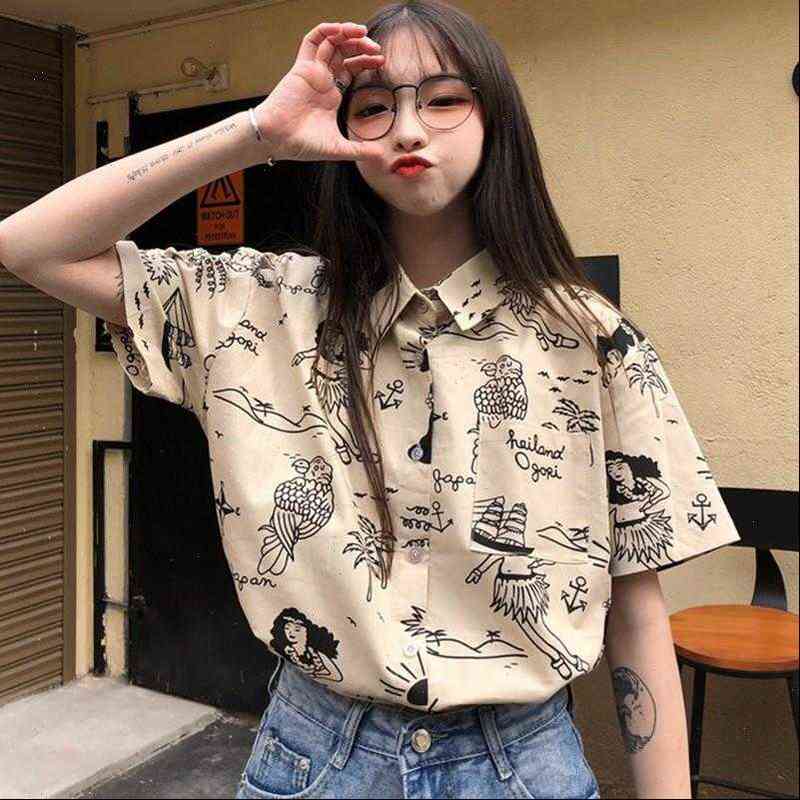 women blouses turn down collar button and female casual print retro short sleeve shirt beach style chiffon blouse, White
women blouses turn down collar button and female casual print retro short sleeve shirt beach style chiffon blouse, White