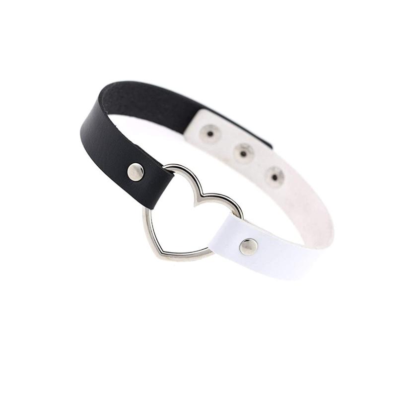 Pendant Necklaces Punk Leather Neck Chain Collar Heart Female Clavicle Choker Wedding Bridal, Silver
Pendant Necklaces Punk Leather Neck Chain Collar Heart Female Clavicle Choker Wedding Bridal, Silver