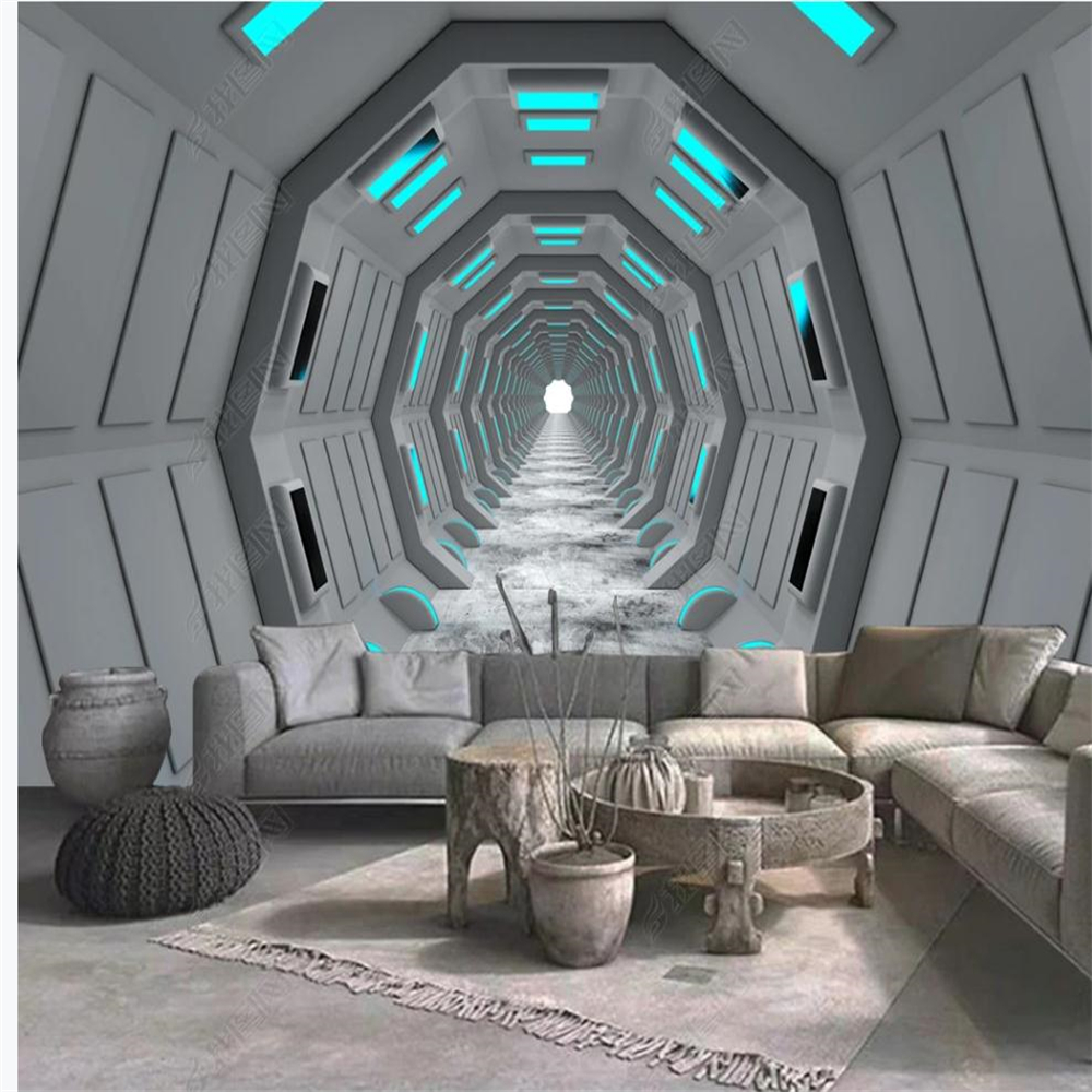 Modern technology sense corridor background wall 3d murals wallpaper for living room