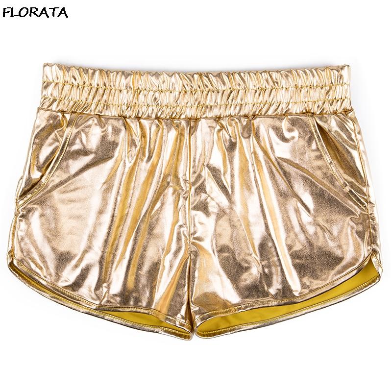 Women Elastic High Waist Loose PU Leather Shorts Ladies Sexy Holiday Party Punk Droshiping And Wholesale Women's