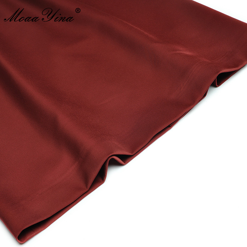 Summer Women's High Street Midi Dress V-neck Short sleeve Applique Embroidery Red White Splicing Slim Pencil 210524