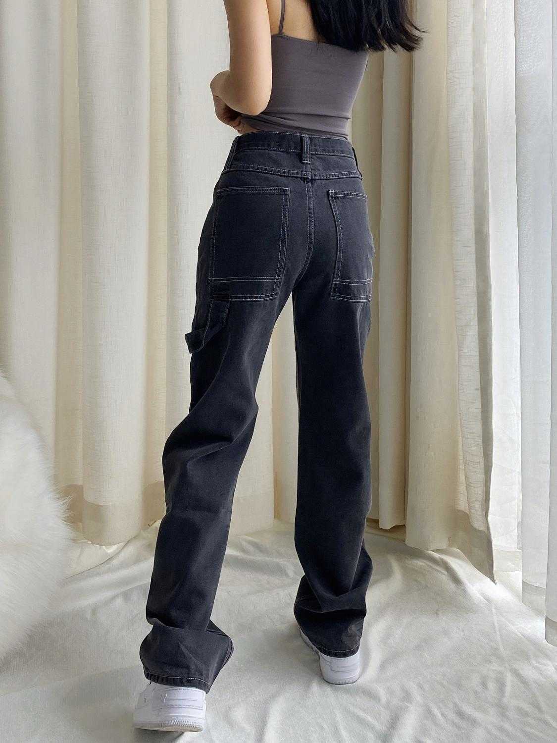 Cheeky Straight Jeans for Women High Waist Loose Non Stretch Denim With Slim Relaxed Fit Vintage Inspired Feel Pants 210922