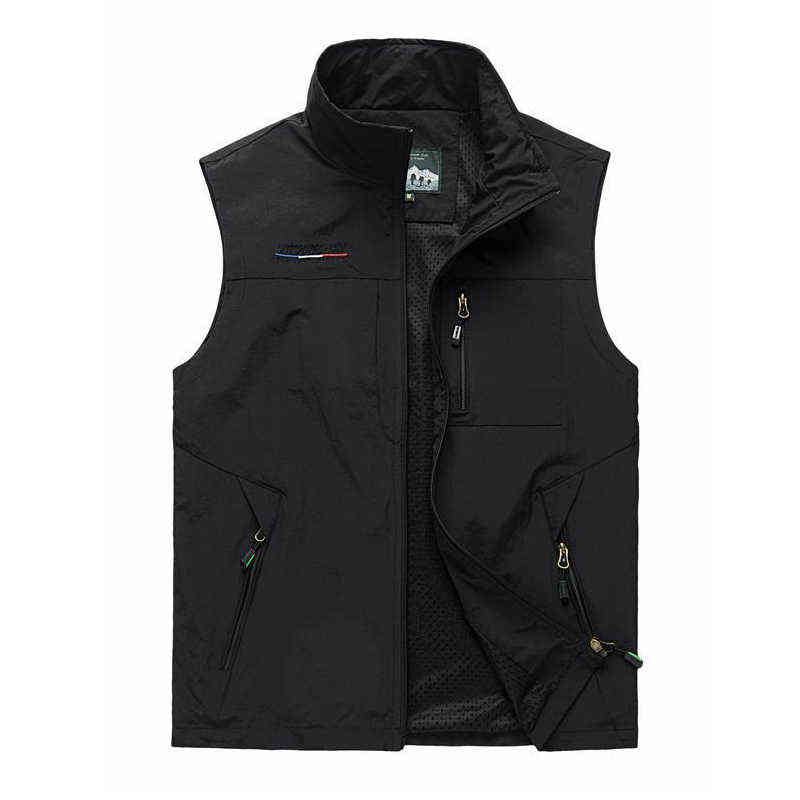 Summer Autumn Mesh Vest Many Pockets Men Outdoors Thin Multi Pocket Classic Waistcoat Male Pographer Sleeveless Jacket 6XL 211119