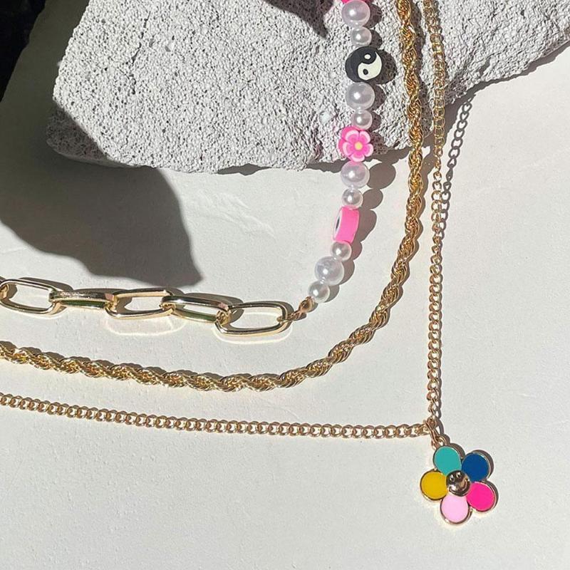 Chains Fashion Multilayer Face Pearl Beads Choker Necklace For Women Heart Flower Yin Yang Metal Chain Collar Necklaces Jew L9p1, Silver
Chains Fashion Multilayer Face Pearl Beads Choker Necklace For Women Heart Flower Yin Yang Metal Chain Collar Necklaces Jew L9p1, Silver