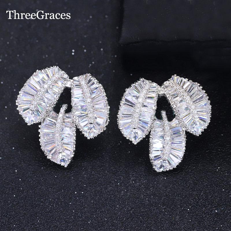 Stud ThreeGraces Ear Female Jewelry Silver Color Micro Inlay + Cubic Zircon Big Leaf Fashion Earrings Friend Gifts ER151, Golden;silver
Stud ThreeGraces Ear Female Jewelry Silver Color Micro Inlay + Cubic Zircon Big Leaf Fashion Earrings Friend Gifts ER151, Golden;silver
