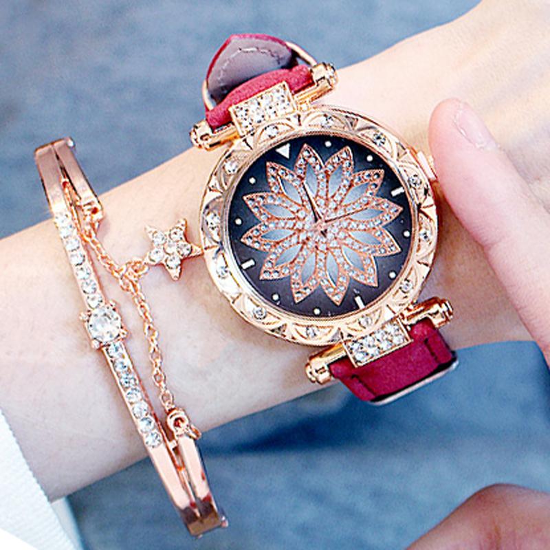 Wristwatches Ladies Watches 2021 Women Quartz Bracelet Set Starry Sky Leather Band Bangles For Clock, 157725brown bracelet
Wristwatches Ladies Watches 2021 Women Quartz Bracelet Set Starry Sky Leather Band Bangles For Clock, 157725brown bracelet