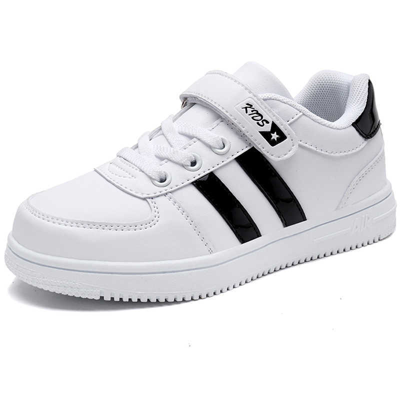 Boys Non-slip Fashion Sneakers Children Casual Shoes Boys Child Flats Kids Shoes Rubber Girls Students Unisex Walking Shoe White Y0809