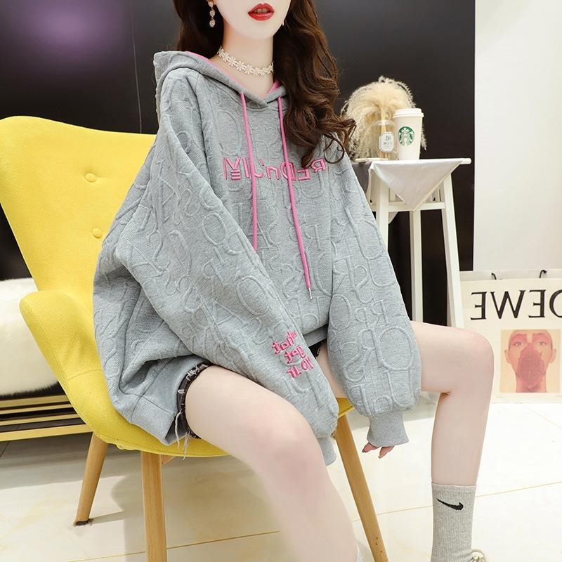 Hooded women's 2021 spring and autumn new loose foreign style aging net red fried Street ins fashion thin top, Black
Hooded women's 2021 spring and autumn new loose foreign style aging net red fried Street ins fashion thin top, Black