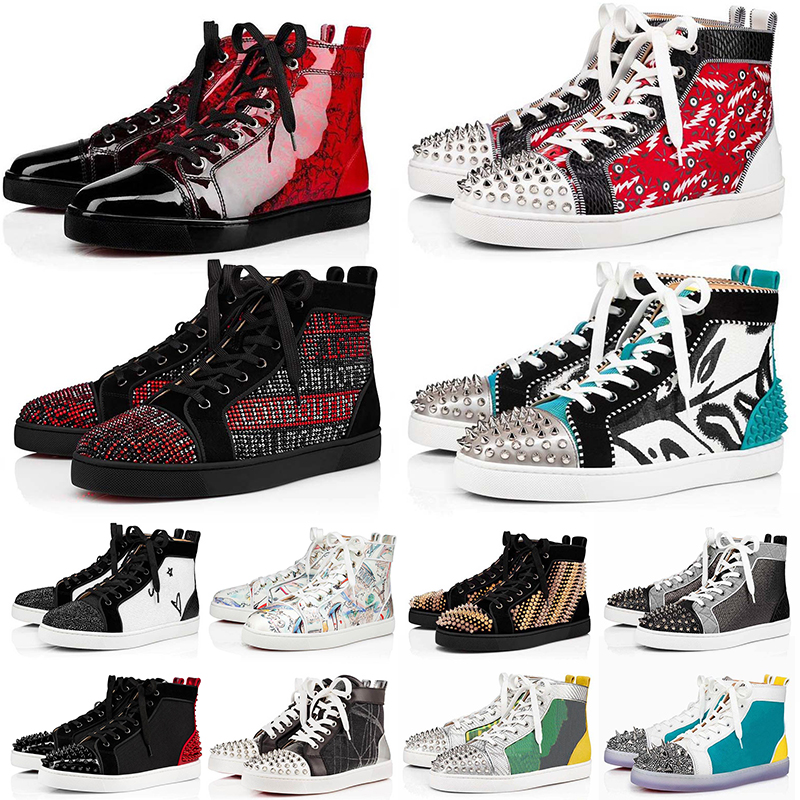 Size 36-47 Mens Womens Red Bottoms Shoes Platform Luxurys Designers Sneakers Studded Spikes All Black Loafers Vintage Trainers Luxury Bottom Flats Casual Shoe, # 36-46
Size 36-47 Mens Womens Red Bottoms Shoes Platform Luxurys Designers Sneakers Studded Spikes All Black Loafers Vintage Trainers Luxury Bottom Flats Casual Shoe, # 36-46