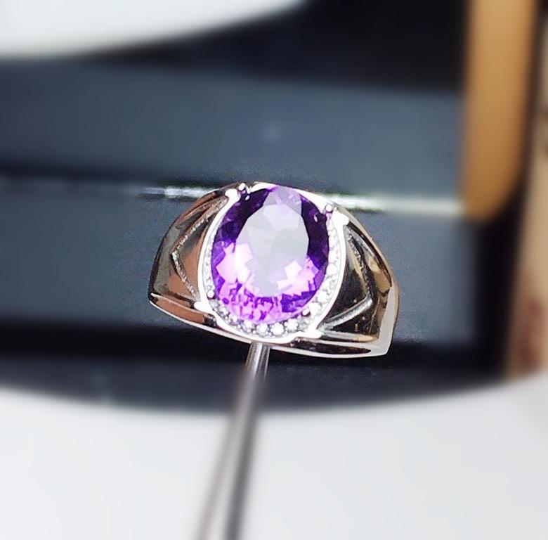 Cluster Rings Men Ring Natural Real Amethyst Oval Big Per Jewelry 9*11mm 3.2ct Gemstone 925 Sterling Silver Fine X2091611, Golden;silver
Cluster Rings Men Ring Natural Real Amethyst Oval Big Per Jewelry 9*11mm 3.2ct Gemstone 925 Sterling Silver Fine X2091611, Golden;silver