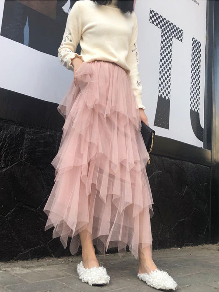 Skirts Net Yarn Cake Skirt Women Spring Summer 2021 Korean Style Wild High Waist Irregular A Word Female Faldas Mujer Moda, Beige
Skirts Net Yarn Cake Skirt Women Spring Summer 2021 Korean Style Wild High Waist Irregular A Word Female Faldas Mujer Moda, Beige