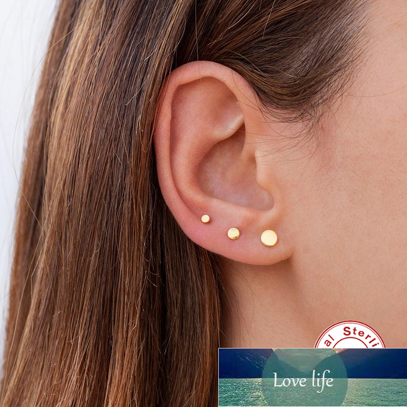 CANNER 3 Pcs Real 925 Sterling Silver Small Cute Simple Stud Earrings For Women Piercing Earring Earings Jewelry Pendientes