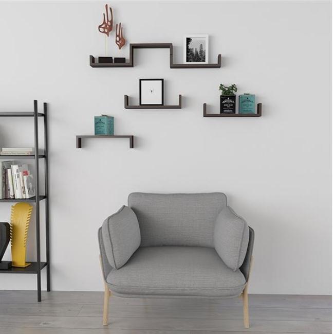 2022 Boxes & Bins Set of 3 Floating Display Shelves Ledge Bookshelf Wall Mount Storage Home Décor Black