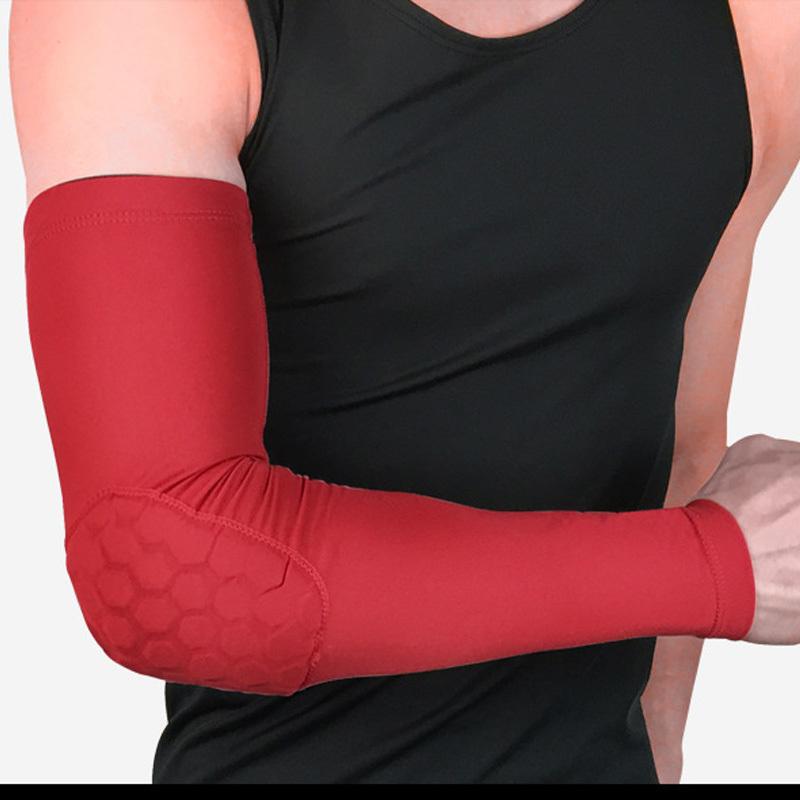 Elbow Knee Pads 1pc Basketball Football Sports Pad Breathable UV Protection Arm Sleeve Shooting Crashproof Honeycomb Guard Sport