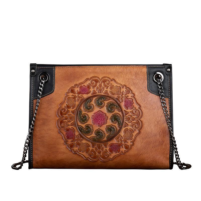 Evening Bags Retro Handmade Embossed Women Bag 2021 First Layer Cow Leather Shoulder Luxury Floral Female Messenger, Brown
Evening Bags Retro Handmade Embossed Women Bag 2021 First Layer Cow Leather Shoulder Luxury Floral Female Messenger, Brown