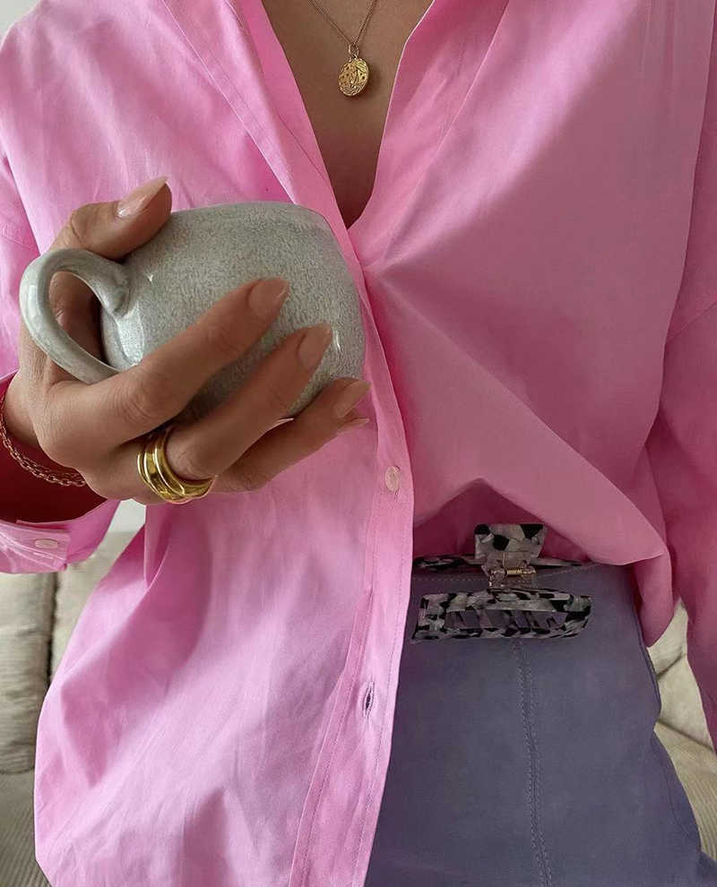 Vintage Women Turn Down Collar Shirts Spring-Autumn Office Ladies Short Front Back Long Shirt Casaul Girls Chic Tops 210527