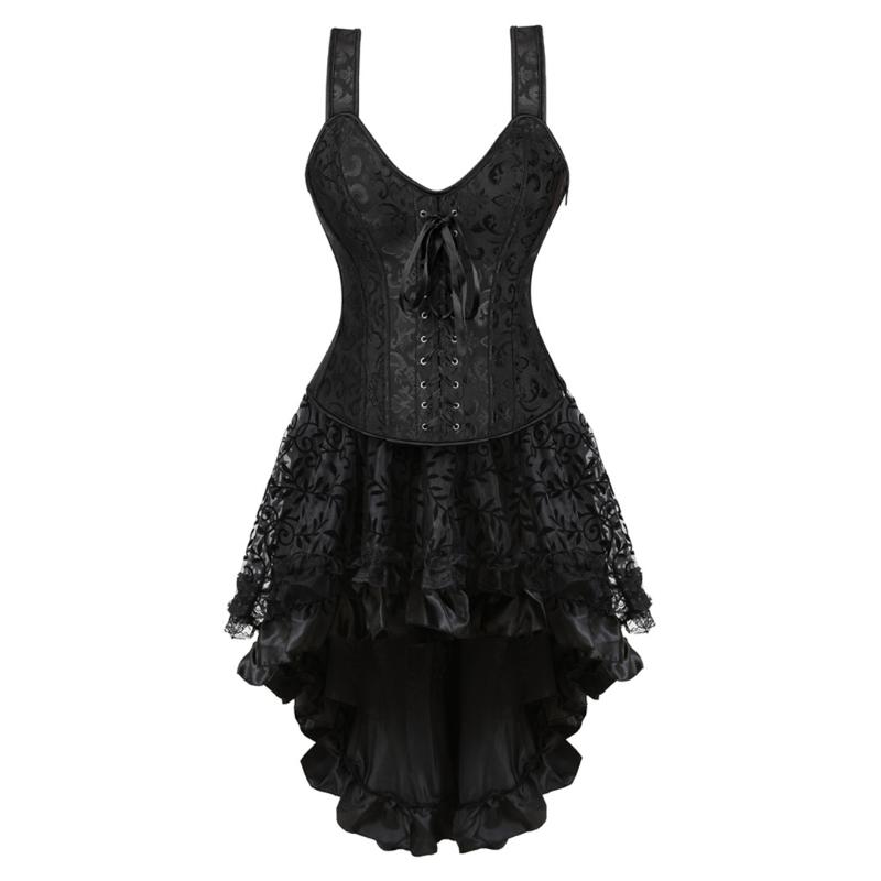 Bustiers & Corsets Black Corset Dresses For Women Straps Overbust And With Steampunk Skirts Burlesque Gothic Clothing Plus Size 6X, 6806black
Bustiers & Corsets Black Corset Dresses For Women Straps Overbust And With Steampunk Skirts Burlesque Gothic Clothing Plus Size 6X, 6806black