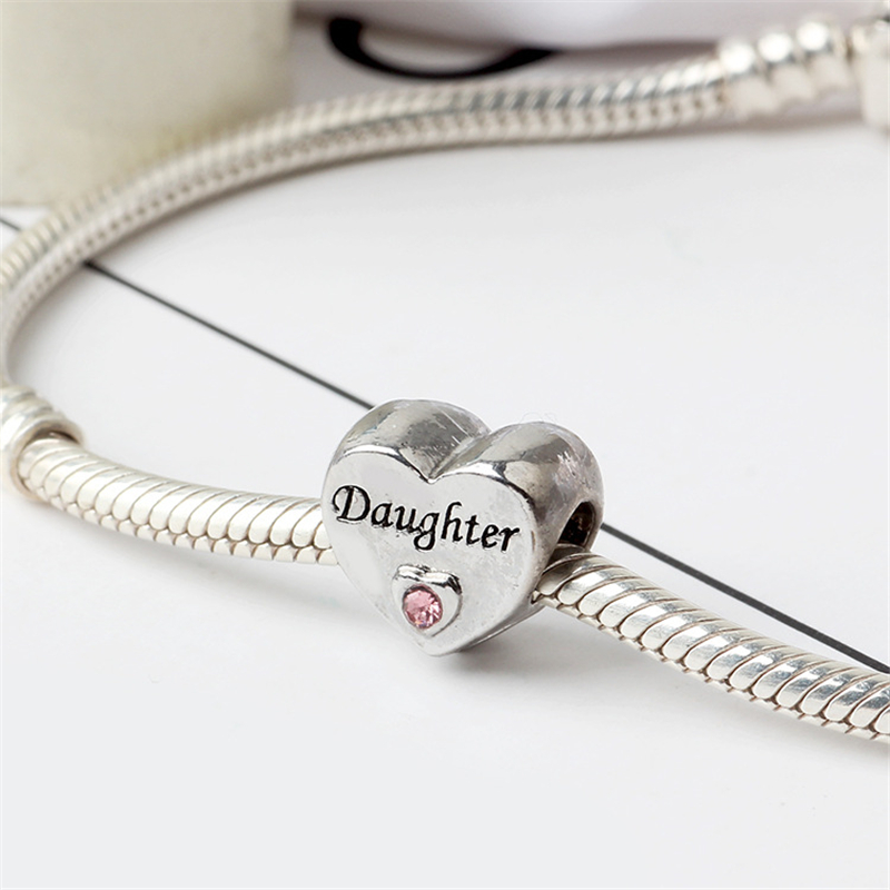 Big Heart Charm Bead Hole Alloy 925 Silver Plated Fashion Women Jewelry European Style For DIY Bracelet Necklace
