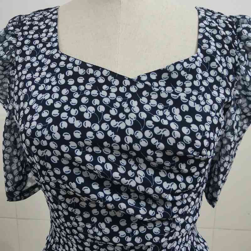 Casual Summer Female Long Dress Flower Short Sleeve Holiday Boho Beach Dress Women Square Collar Vintage Dress Vestidos 210331
