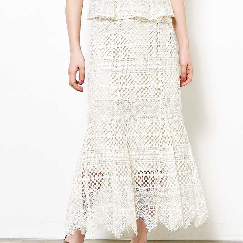 Elegant Hollow Out Bandage Skirts for Women Temperament Package Faldas Mujer Summer High Waist Mermaid Jupe Feminino 210525