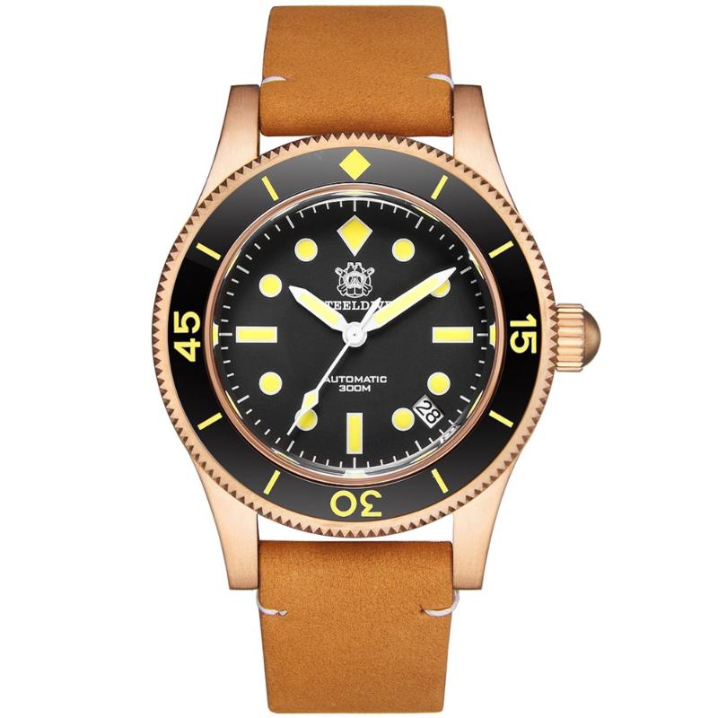 Wristwatches STEELDIVE 1952S NH35 Automatic 300m Bronze Diver Watch Mechanical Sapphire Crystal Watches Men Self Wind 41mm Diving Wristwatch, Silicone f-logo
Wristwatches STEELDIVE 1952S NH35 Automatic 300m Bronze Diver Watch Mechanical Sapphire Crystal Watches Men Self Wind 41mm Diving Wristwatch, Silicone f-logo