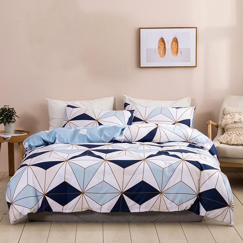 2/3pcs Bedding Set Geometry Golden Bed Sets White Black Duvet Cover European Size King Queen Quilt Comforter