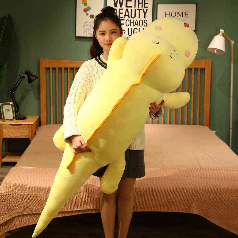 80-120CM Giant Cute Crocodile Plush Toy Stuffed Fluffy Cartoon Animal Doll Girlfriend Sleeping Pillow Baby Kids Birthday Gift AA220314