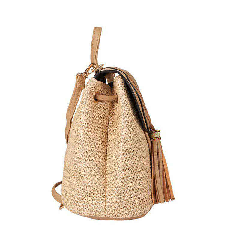 Straw Bag Women Straw Backpack Handmade Rattan Female Summer Fresh Sweet Backpacks Wicker Bags for Women Y1105