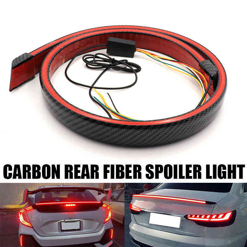 Universal Carbon Fiber Multifunction Trunk Spoilers LED Light Strip 1.2M Car Exterior Rear Spoiler Turn Signal Brake Lamp от DHgate WW