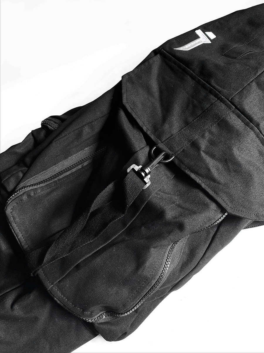 Japanese Streetwear Techwear Cargo Pants For Men Baggy Wide Leg Black Jogger 211006