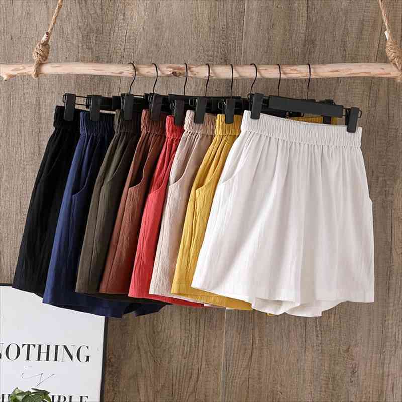 thin cotton linen summer loose women shorts straight casual high waist all-match slim wide leg fashion, White;black
thin cotton linen summer loose women shorts straight casual high waist all-match slim wide leg fashion, White;black
