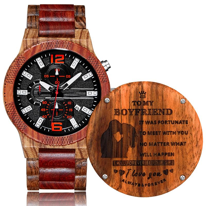 Wristwatches To Boyfriend Customize Fashion Natural Wooden Wrist Watch Men Luminous Hands Complete Calendar Business Date Display Luxury, As picture
Wristwatches To Boyfriend Customize Fashion Natural Wooden Wrist Watch Men Luminous Hands Complete Calendar Business Date Display Luxury, As picture