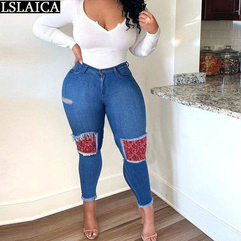 Woman Pants Hole Patchwork Straight Jeans for Women Fashion Casual Streetwear All Match Pocket Zipper Button Femme Pantalon 210515