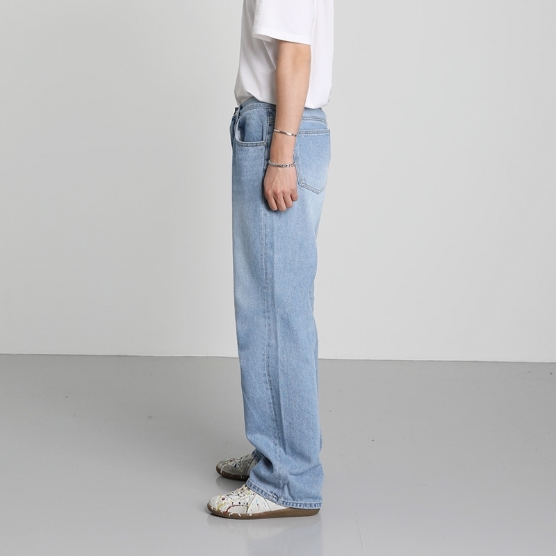 IEFB Wide Leg Blue Jeans Men's Loose Korean Style Trend Draping Dady Pants Casual Straight Denim Trousers Bottom 9Y7195 210524