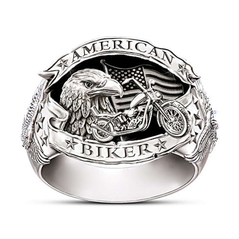 alloy jewelry personality retro style eagle locomotive ring