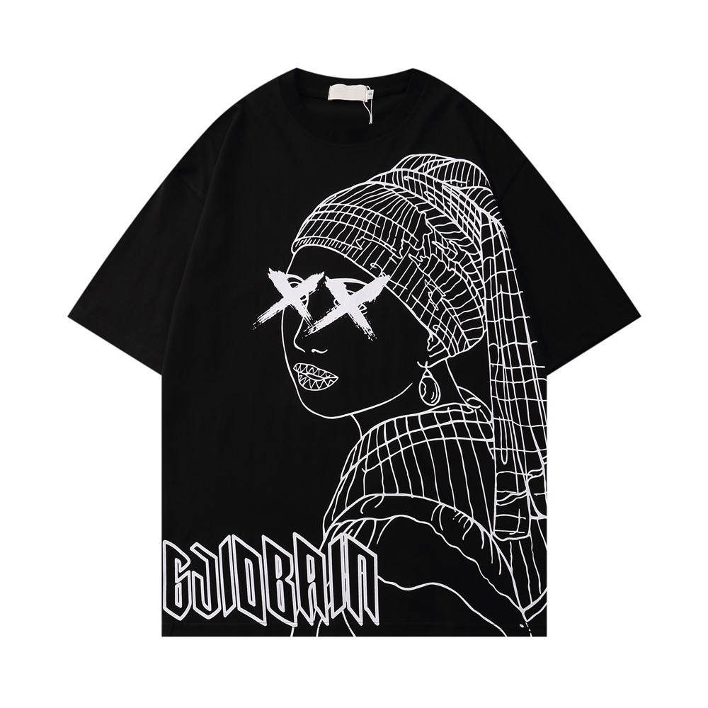 Printed Streetwear T-shirt Men Women Summer O-neck Men's Tshirts Cotton Tee Male Top Black White, White;black
Printed Streetwear T-shirt Men Women Summer O-neck Men's Tshirts Cotton Tee Male Top Black White, White;black