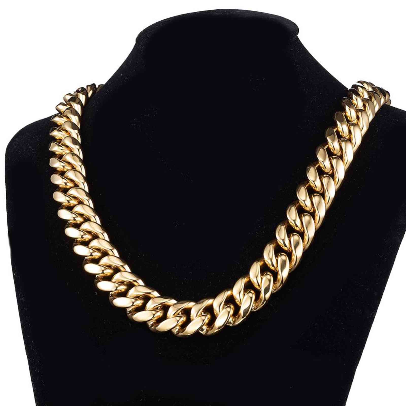 6mm 8mm10mm12mm 14mm 16mm 18mm Miami Cuba Gold Faucet Stainls Steel Chain Necklace282s