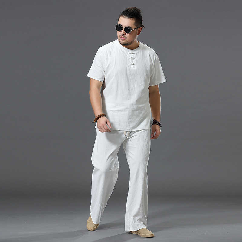 Large Size Clothes Store Costume Linen Crop Top Male 9XL 100% Cotton White T Shirt Tshirt Men Plus Size Short Sleeve T Short Men 210623