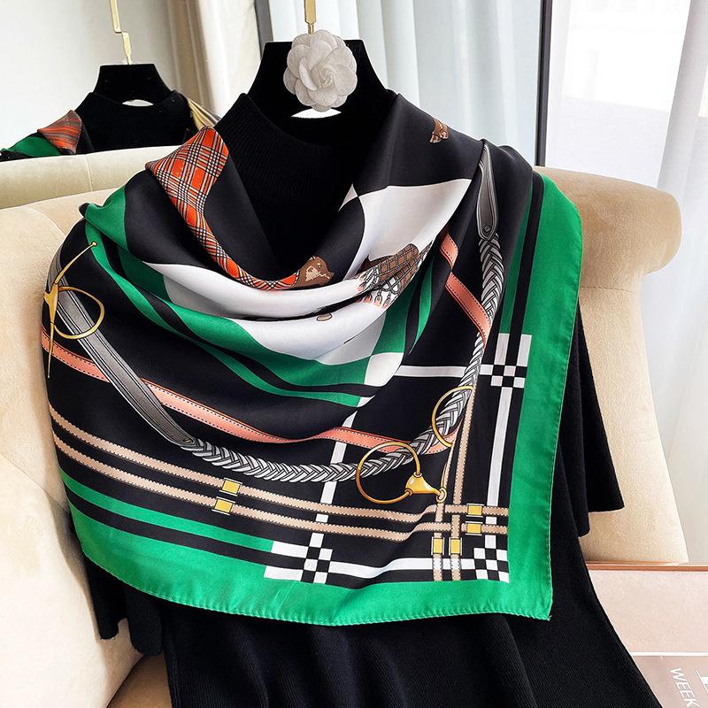 Scarves Carriage Chain Large Horse 90CM Square Scarf Head Silk Neck Hair Sleeping Wraps Lightweight Satin For Women
Scarves Carriage Chain Large Horse 90CM Square Scarf Head Silk Neck Hair Sleeping Wraps Lightweight Satin For Women