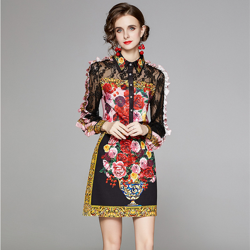 Runway Autumn Flower Skirts 2 Two Pieces Sets Women's Chic Lace Patchwork Ruffles Long Sleeve Shirt Tops and Short Skirts Suits, Black;gray
Runway Autumn Flower Skirts 2 Two Pieces Sets Women's Chic Lace Patchwork Ruffles Long Sleeve Shirt Tops and Short Skirts Suits, Black;gray